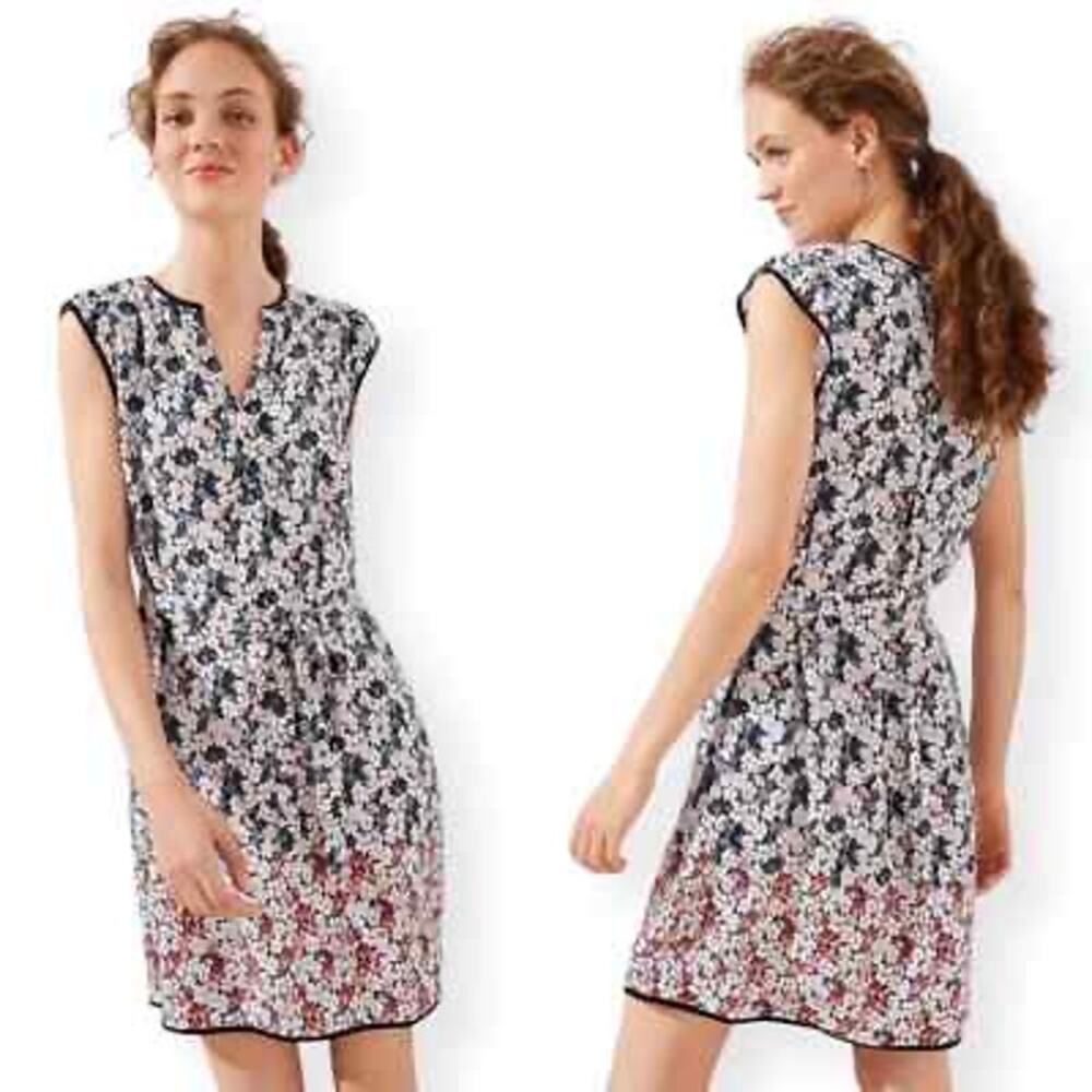 LOFT Women's Colorful Floral Sleeveless Belted Mini Dress Size M. NEW!